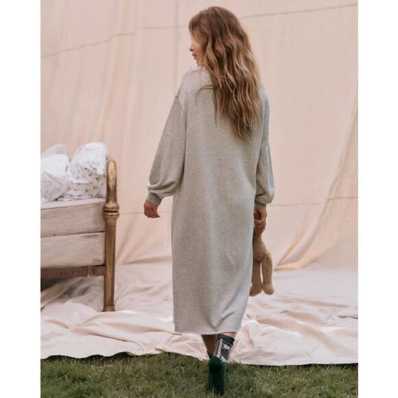 💕THE GREAT💕 The Sweatshirt Dress ~ Light Heather Grey Size 1 Small NWT - Picture 2 of 13